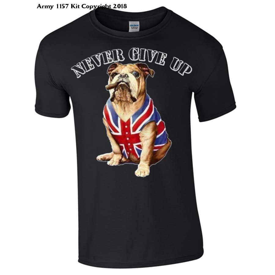 Never Give Up T-Shirt - Army 1157 Kit Veterans Owned Business