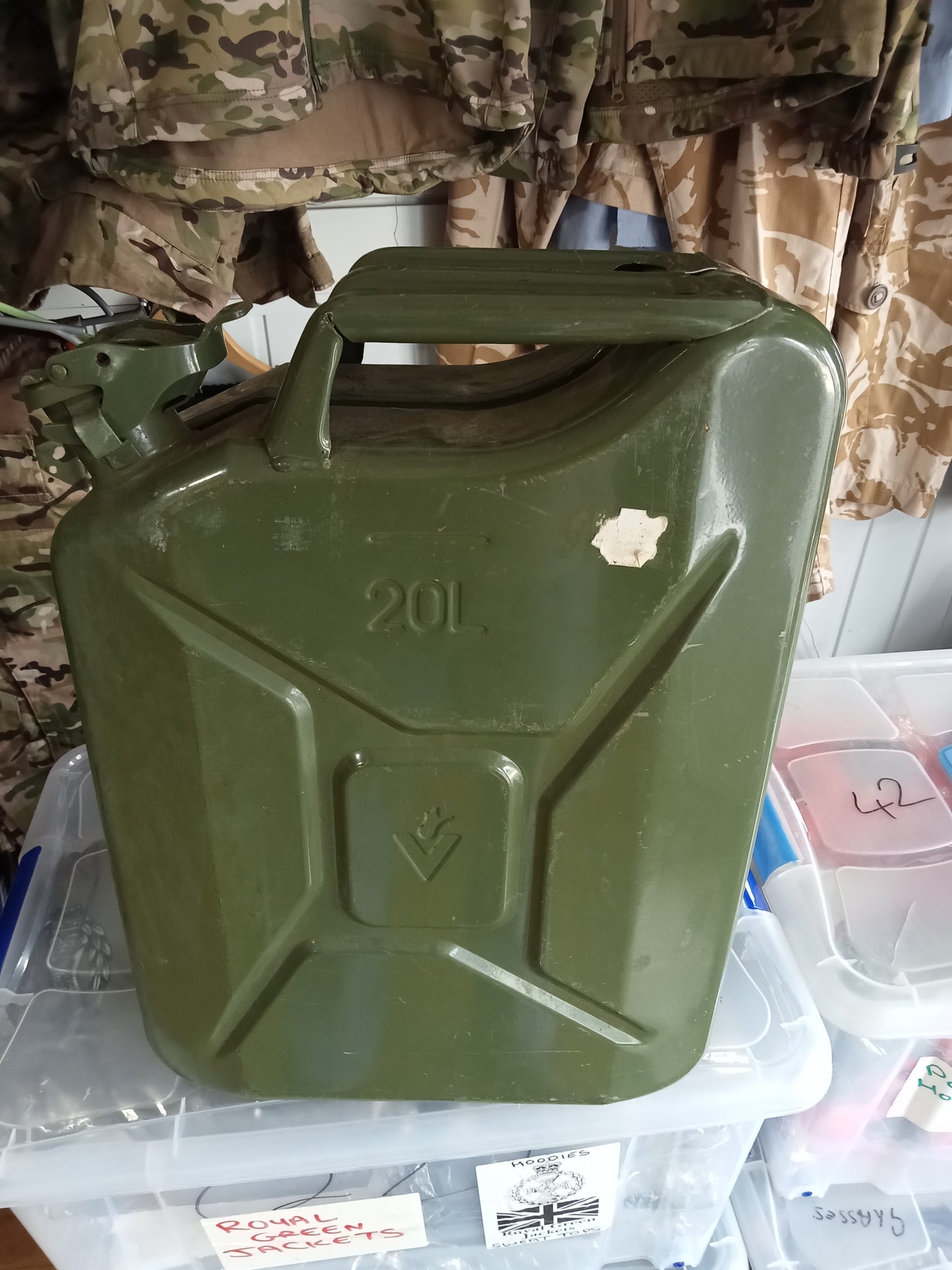 Army style Steel Jerry Can - 20 Litre Used