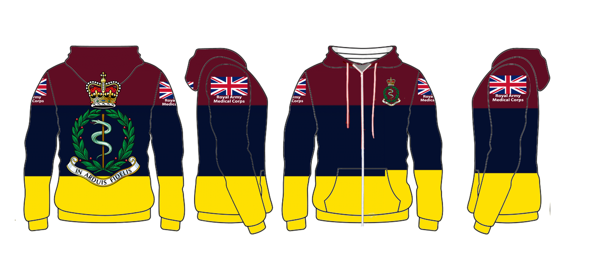 Royal Army Medical Corps (RAMC) Double Printed Zipper Hoodie new for 2024