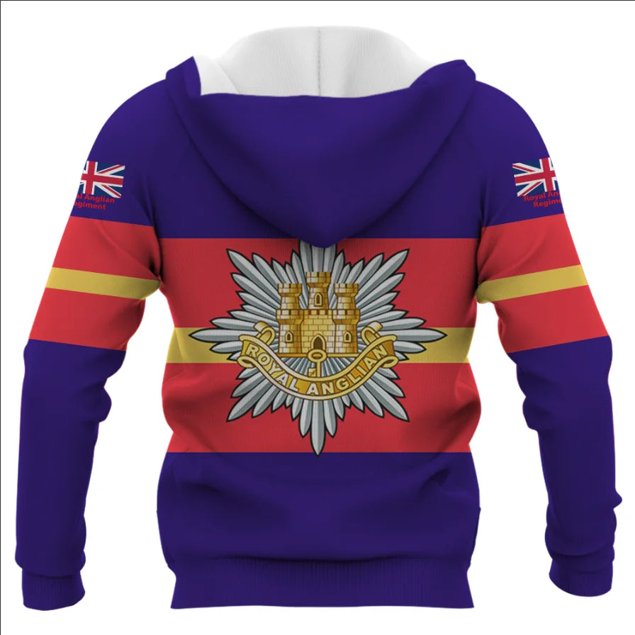 Royal Anglian Regiment Double Printed Zipper Hoodie new for 2024