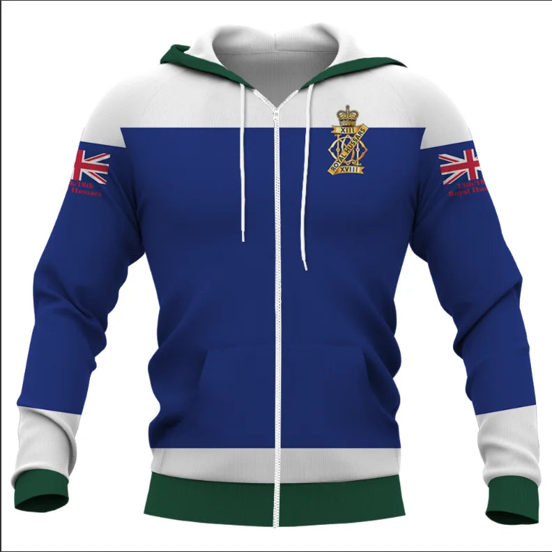 13th/18th Royal Hussars Double Printed Zipper Hoodie new for 2024