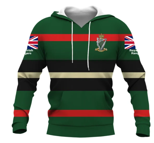 Royal Irish Rangers Double Printed Zipper Hoodie new for 2024