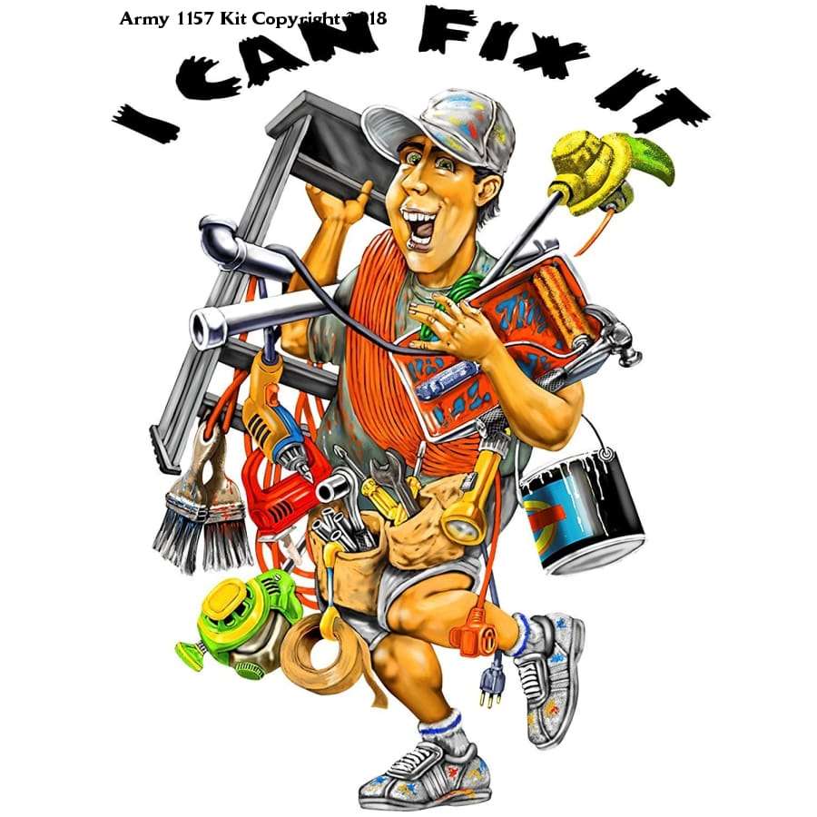 Bear Essentials Clothing. Can Fix It T Shirt - Army 1157 kit Army 1157 Kit Veterans Owned Business