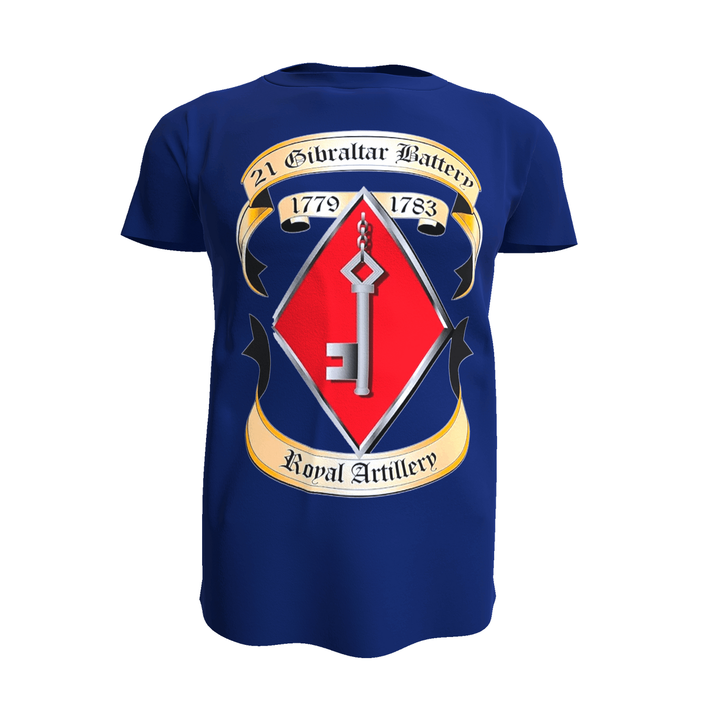 21 Battery T Shirt - Army 1157 kit S / Full Front Blue only 50 Missile Regiment RA