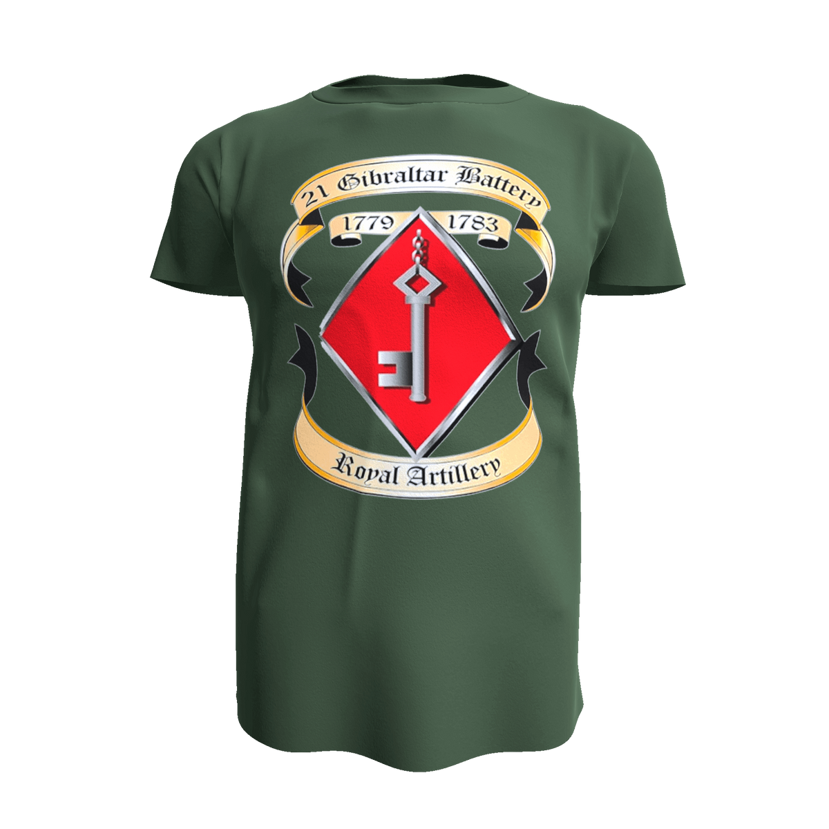 21 Battery T Shirt - Army 1157 kit S / Full Front Green only 50 Missile Regiment RA