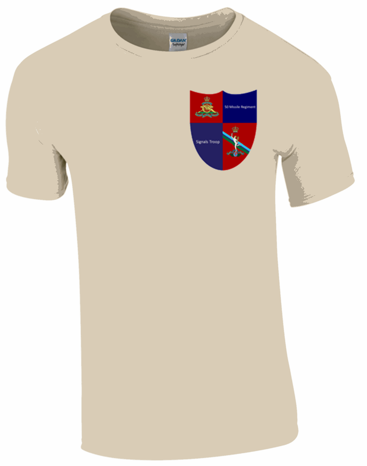 50 Missile Regiment RA HQ - Signals Troop T Shirt - Army 1157 kit S / SAND 50 Missile Regiment RA