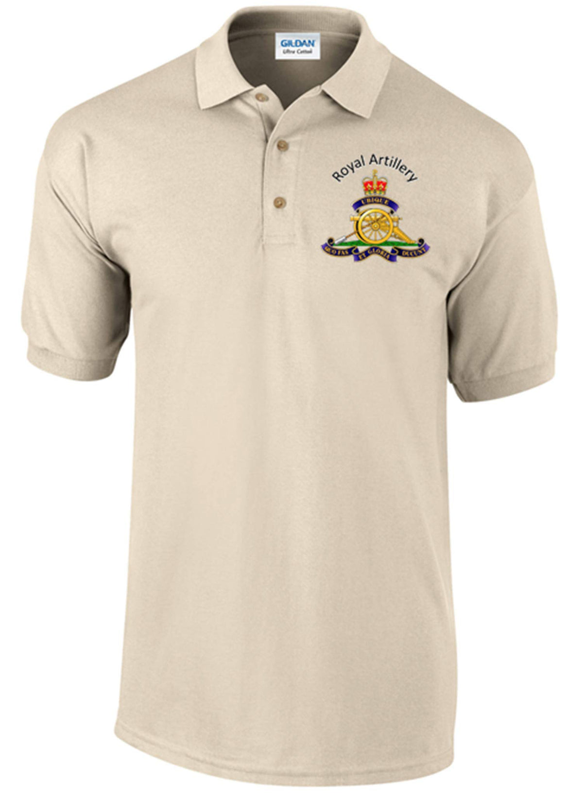 Royal Artillery Polo Shirt Official MOD Approved Merchandise - Army 1157 kit Sand / S Army 1157 kit