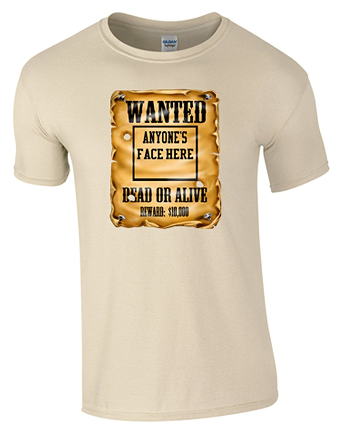 Bear Essentials Clothing. Wanted Dead Or Alive T/Shirt (S, Sand) - Army 1157 Kit  Veterans Owned Business