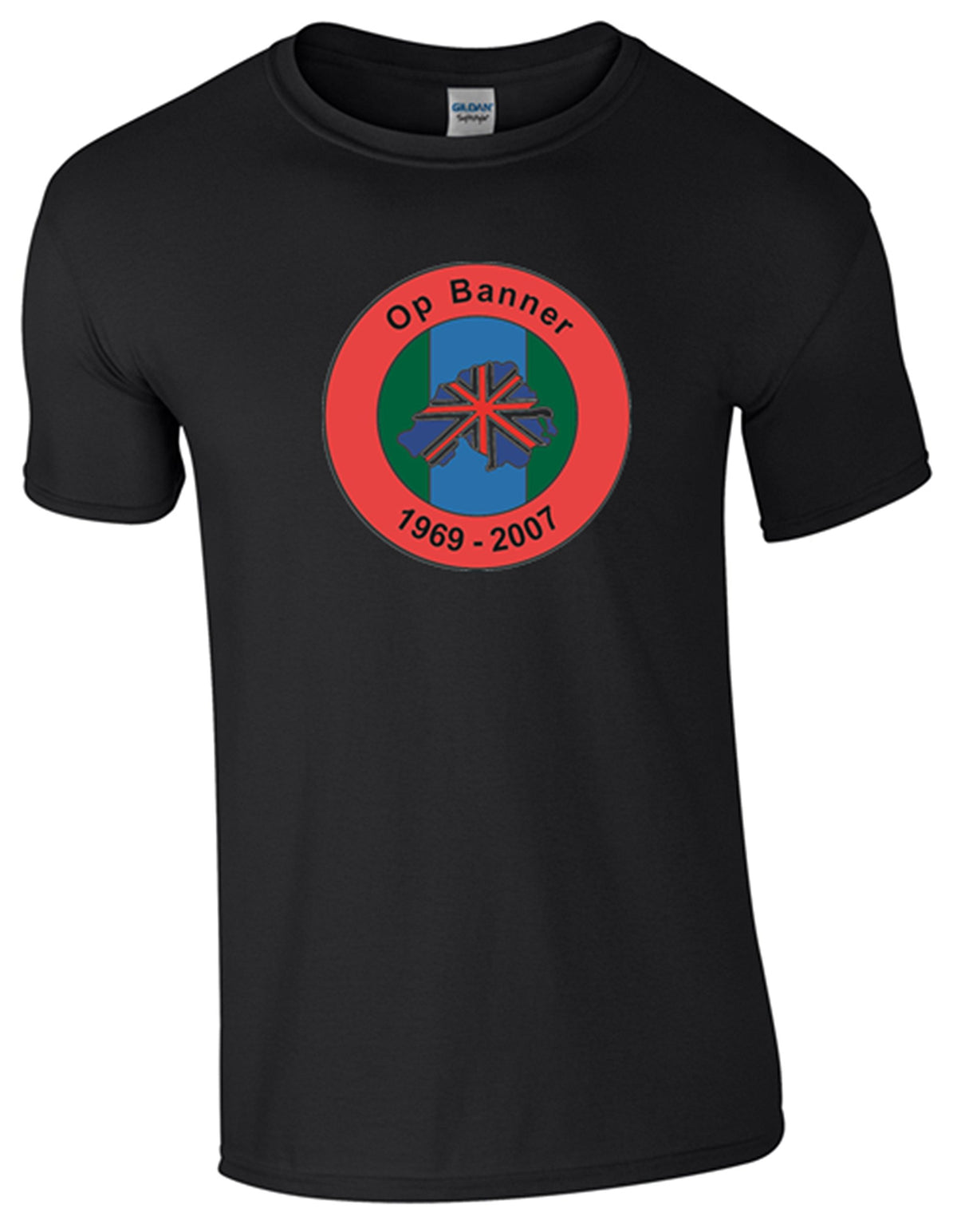 Northern Ireland Ops Banner T-Shirt (XXL, Black) - Army 1157 kit Army 1157 Kit