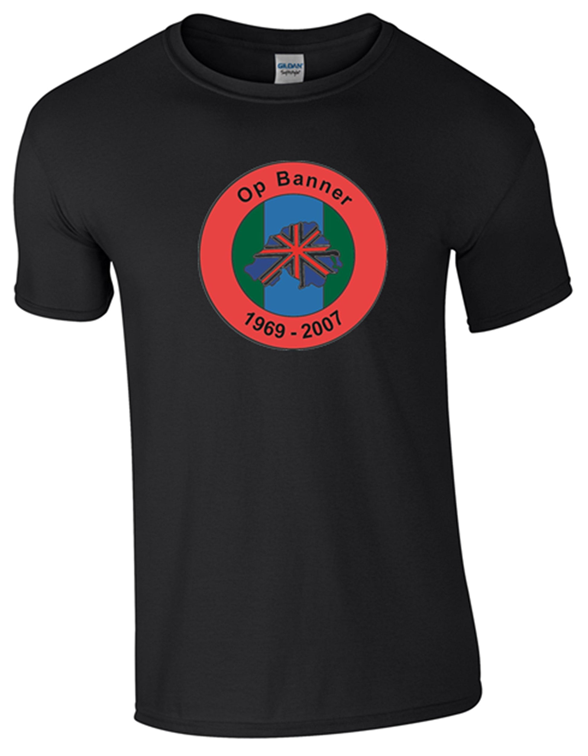 Northern Ireland Ops Banner T-Shirt (XXL, Black) - Army 1157 kit Army 1157 Kit