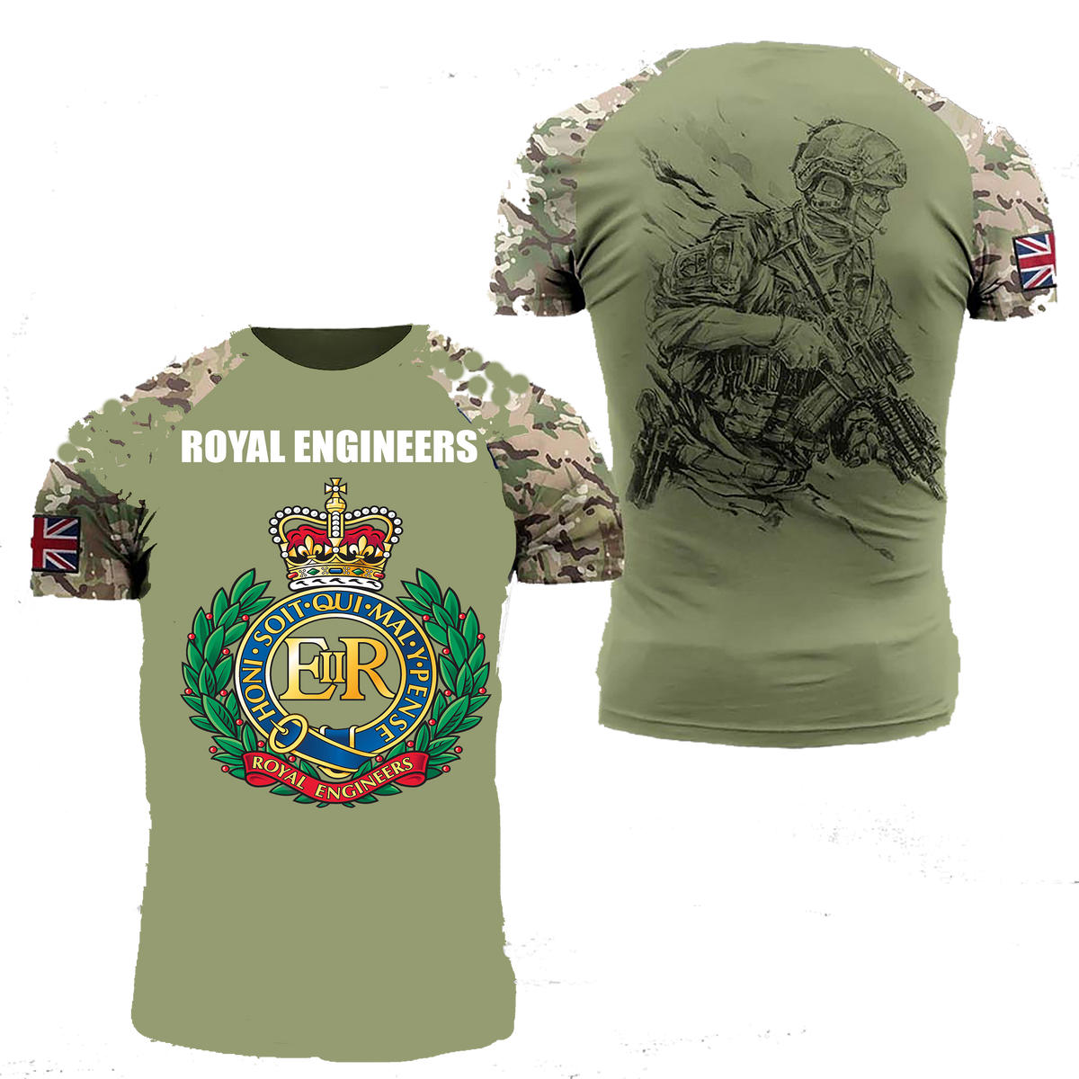 Royal Engineers Double Printed T-Shirt new 2023 - Army 1157 kit Asian Size L = to UK Small Army 1157 Kit