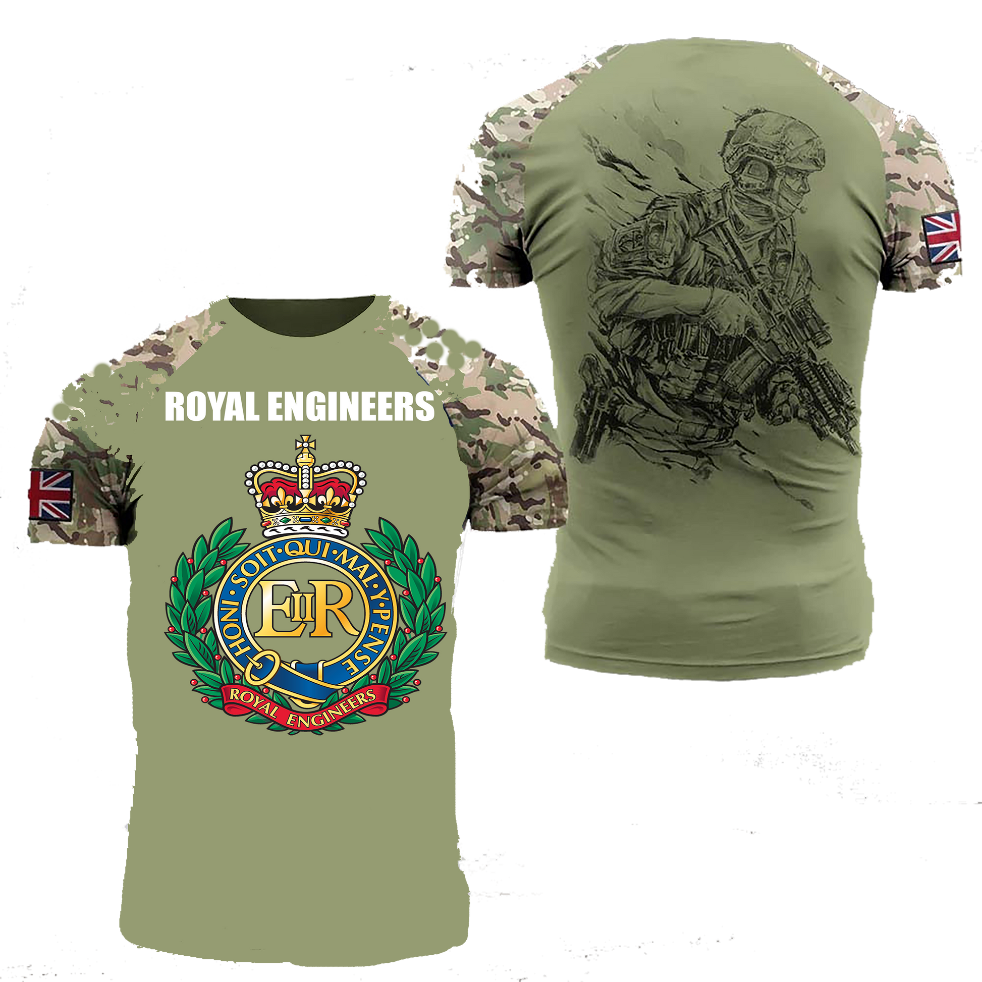 Royal Engineers Double Printed T-Shirt new 2023 - Army 1157 kit Asian Size L = to UK Small Army 1157 Kit