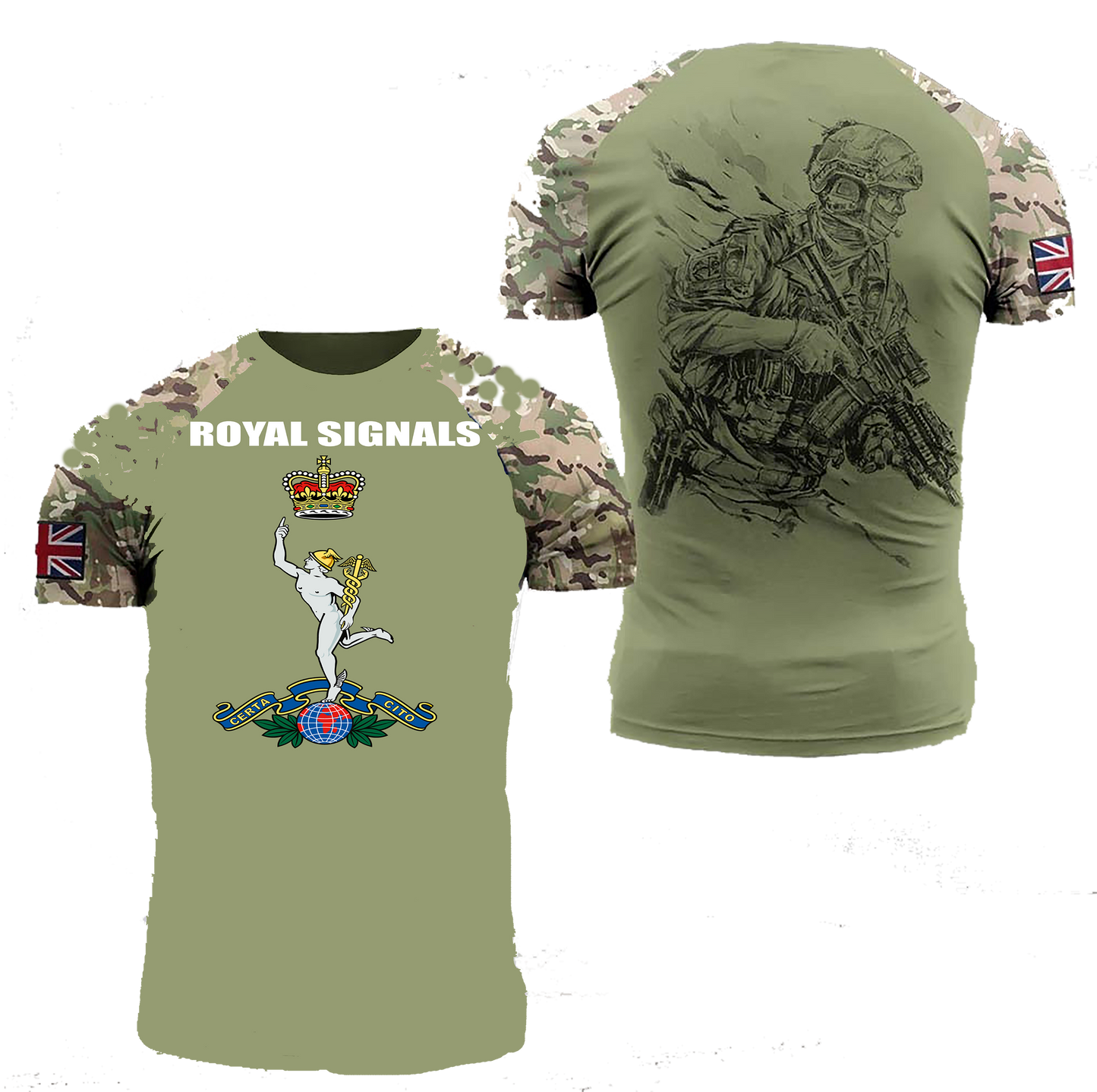 Royal Signals Double Printed T-Shirt new 2023 - Army 1157 kit Asian Size L = to UK Small Army 1157 Kit