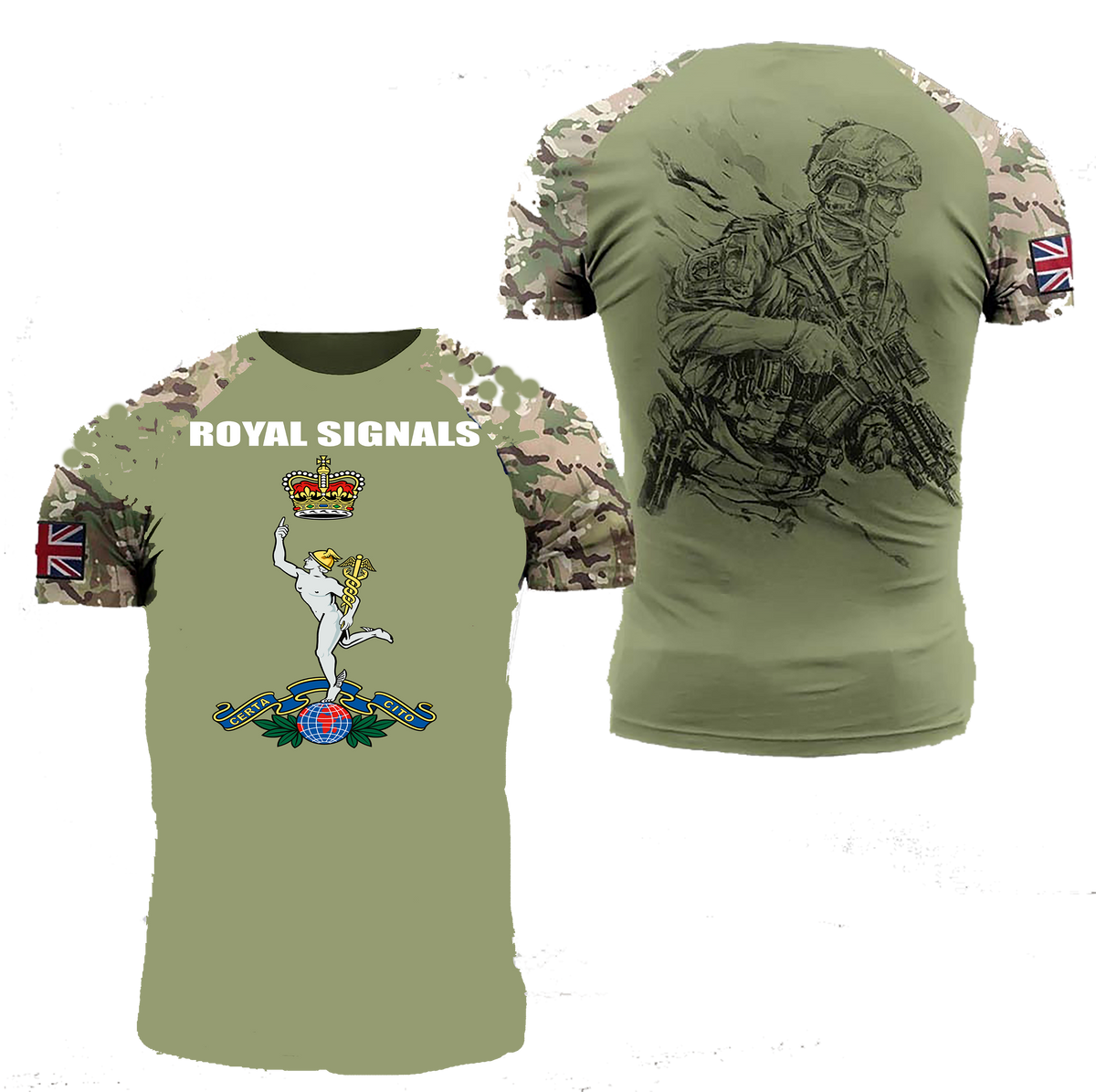 Royal Signals Double Printed T-Shirt new 2023 - Army 1157 kit Asian Size L = to UK Small Army 1157 Kit
