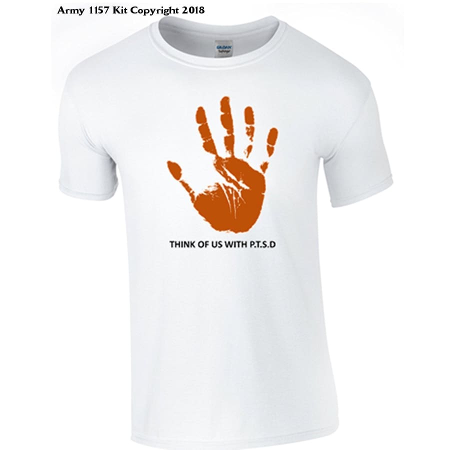 Bear Essentials Clothing. PTSD T-Shirt - Army 1157 kit Small / White Army 1157 Kit Veterans Owned Business