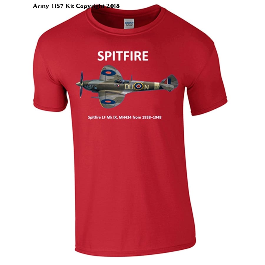 Spitfire T-Shirt - Army 1157 kit Small / Red Army 1157 Kit Veterans Owned Business