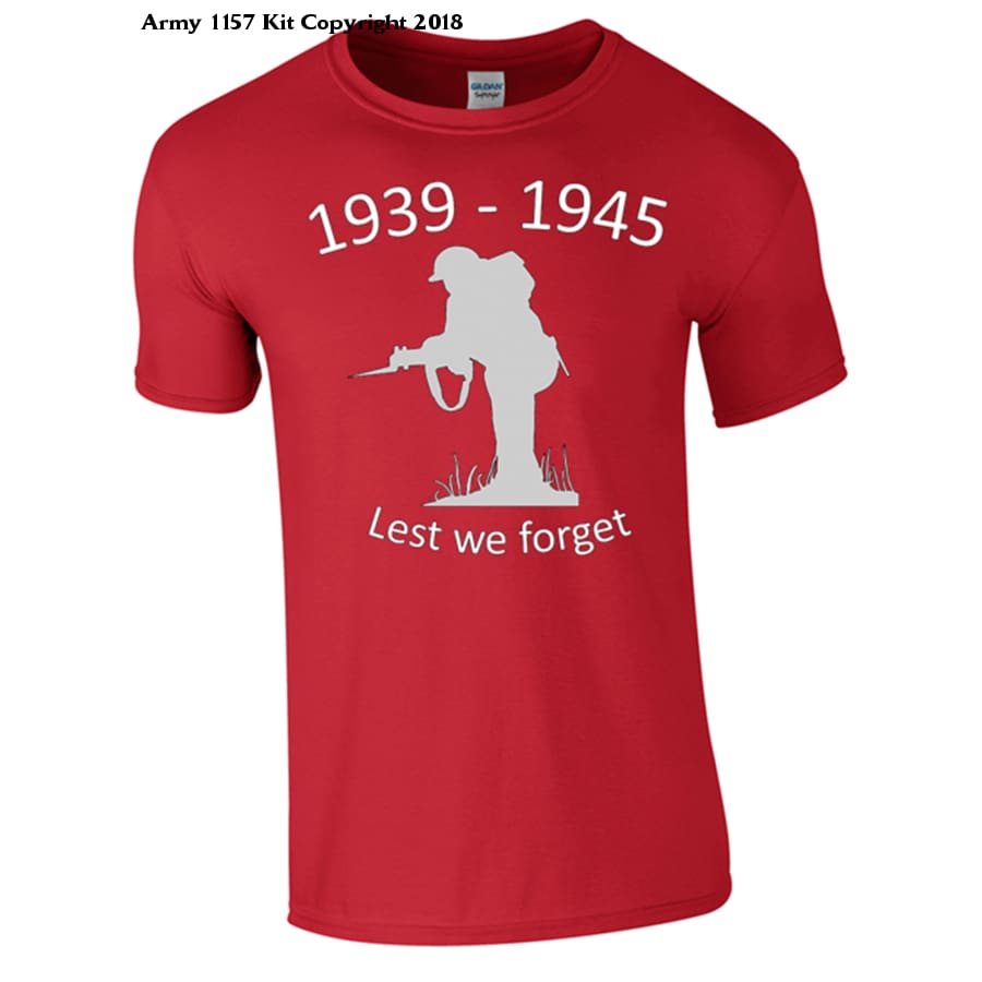 Lest We Forget 1939-1945 T-Shirt - Army 1157 Kit  Veterans Owned Business