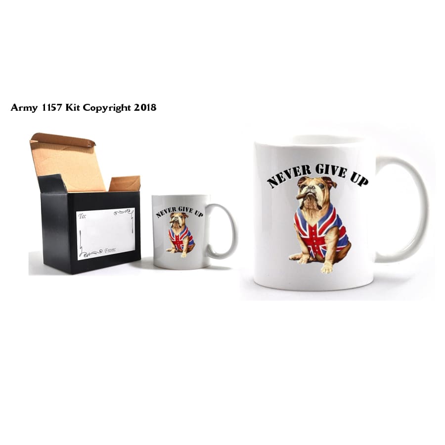 Never Give Up Mug and Gift Box set - Army 1157 kit Army 1157 Kit Veterans Owned Business