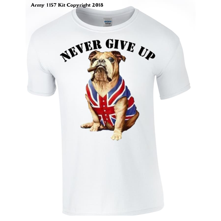 Never Give Up T-Shirt - Army 1157 Kit  Veterans Owned Business