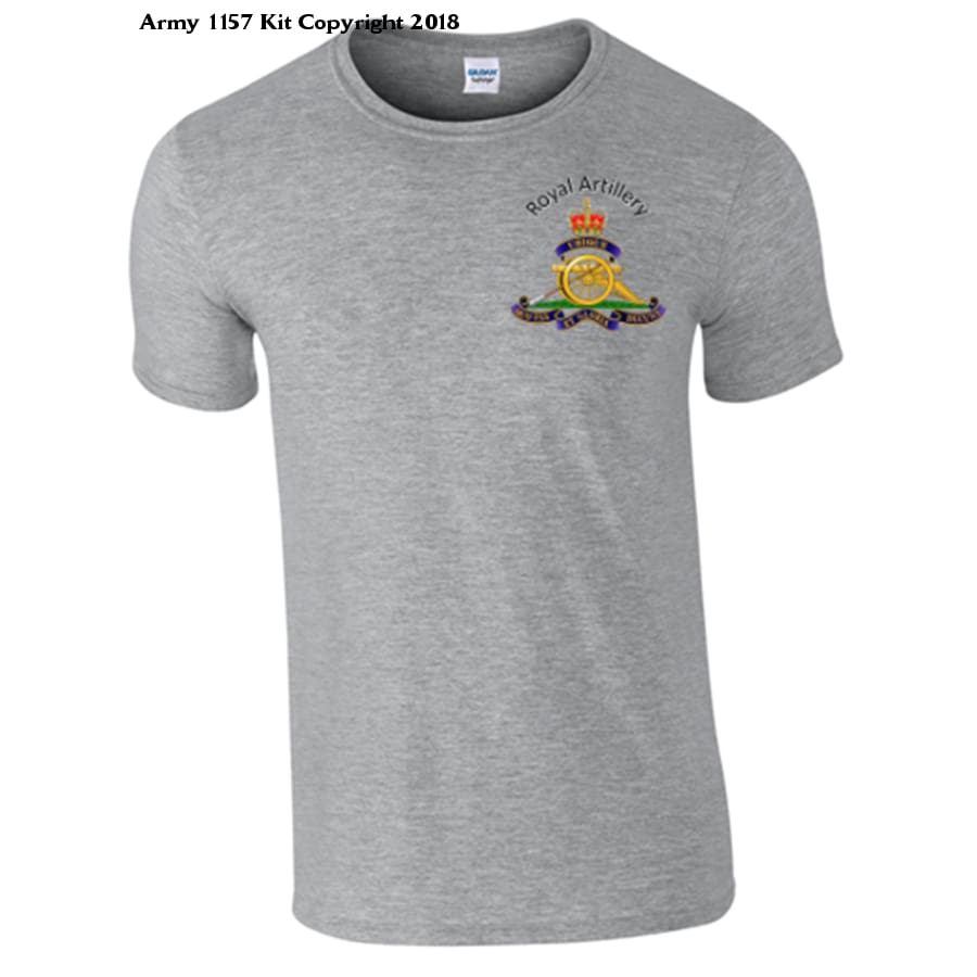 Royal Artillery T-Shirt front logo only - Army 1157 kit S / Grey Army 1157 Kit Veterans Owned Business