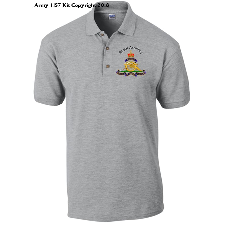 Royal Artillery/Gunner Polo Shirt - Army 1157 kit S / Grey Army 1157 Kit Veterans Owned Business