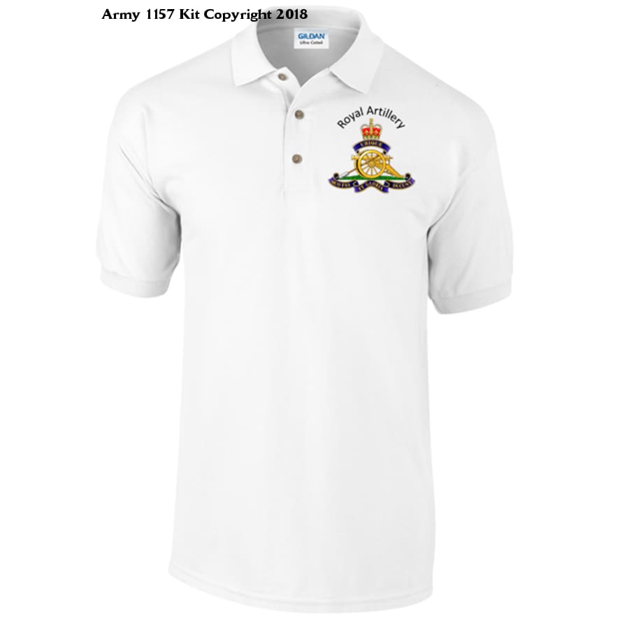 Royal Artillery/Gunner Polo Shirt - Army 1157 kit S / White Army 1157 Kit Veterans Owned Business