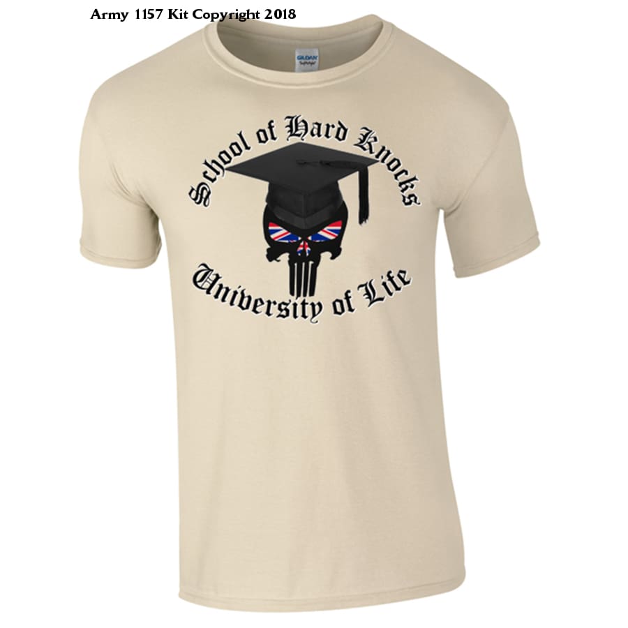 School of Hard Knocks T-Shirt - Army 1157 Kit  Veterans Owned Business